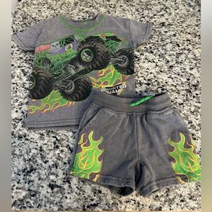 Monster Jam Kids Matching Set - Gray and Green